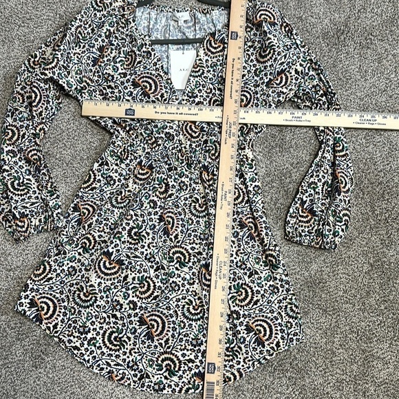 A.L.C. Adelaide Dress Women's NWT 2 V Neck Pockets Long Sleeves Mini Multi Print - Picture 11 of 12